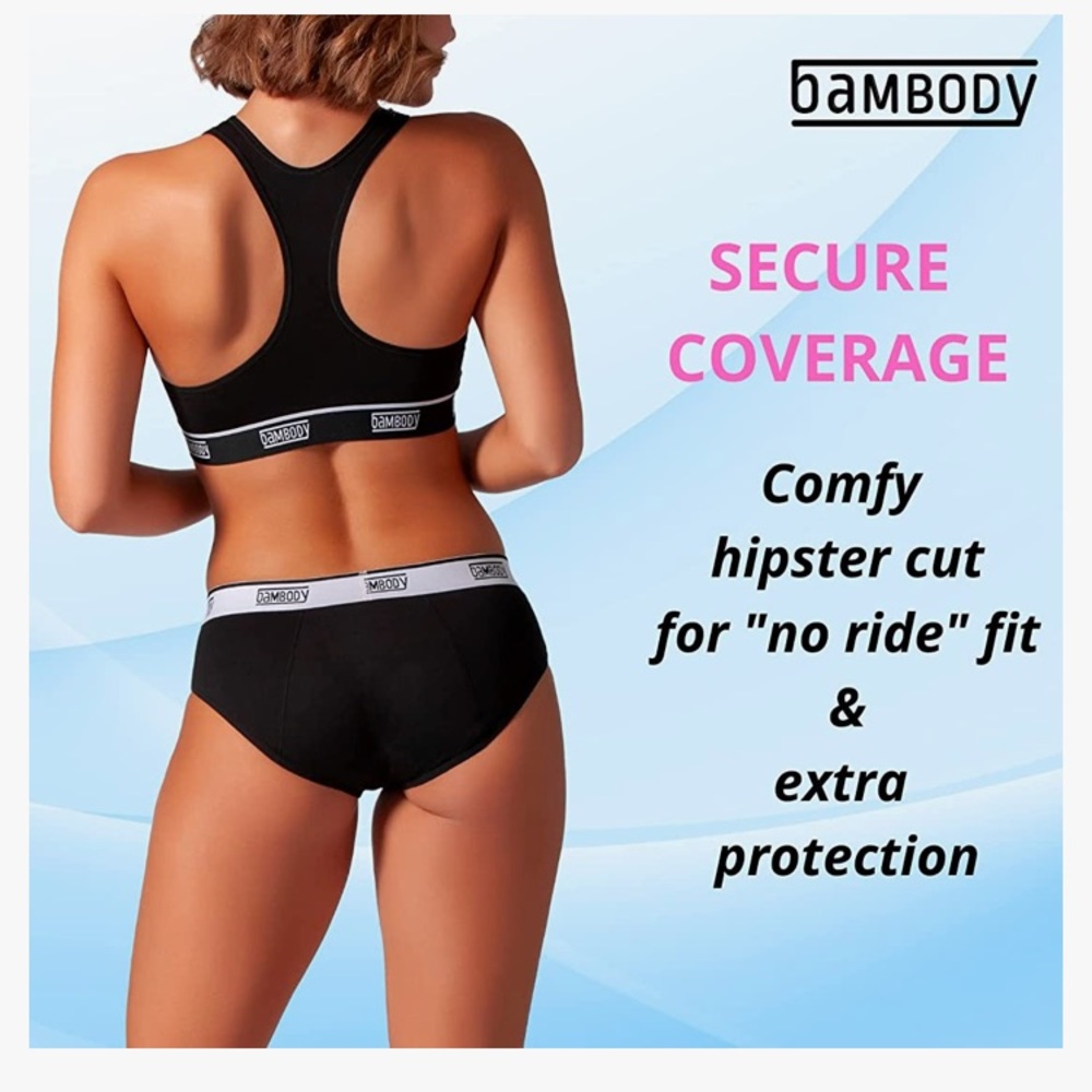 Set of 2!  Bambody period absorbent bamboo underwear size medium, New in package